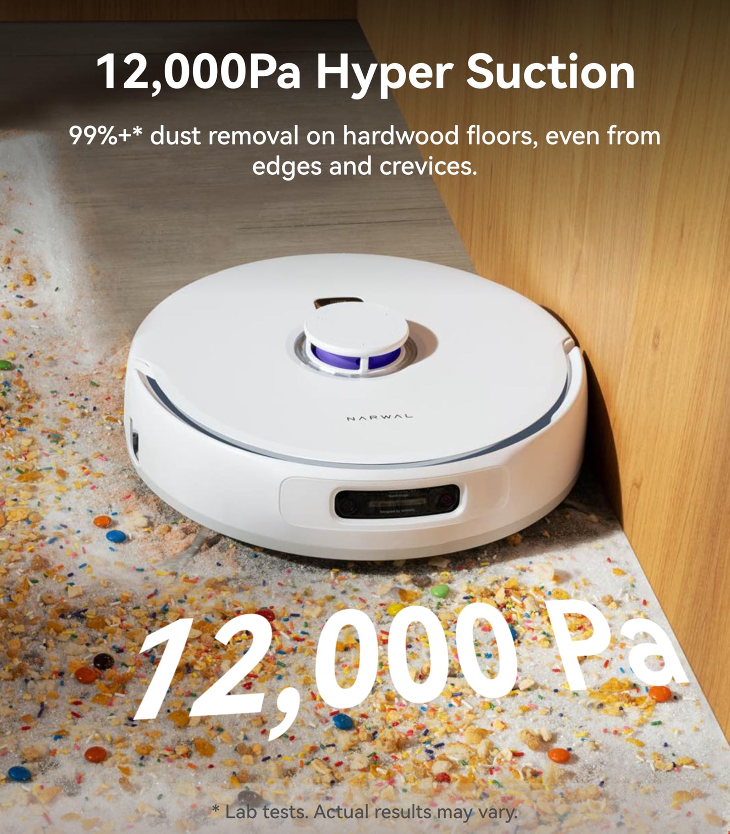 NARWAL Freo Z Ultra Robot Vacuum and Mop Combo, Dual RGB Cameras and Chips, AI Avoidance, 12000Pa Suction, Real-Time Decisions, Adaptive Hot-Water Self Wash & Self Emptying, Pet Hair, Quiet, White