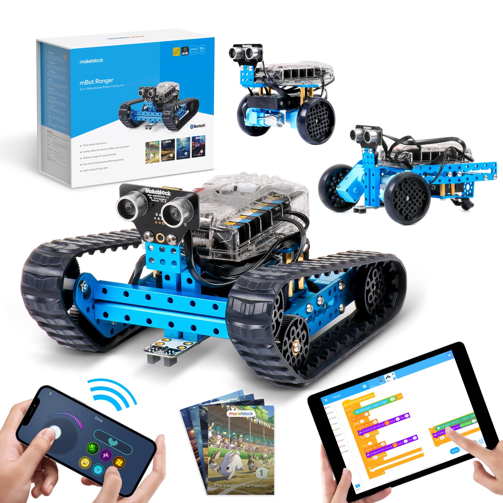 Makeblock mBot Ranger 3 in 1 Robot Kit with Coding Box, Robotics Coding Kit for Kids to Learn Scratch & Arduino Programming, STEM Educational Building Toys Gift for Kids Ages 10+ mBot Ranger 3 in 1 Robot Kit