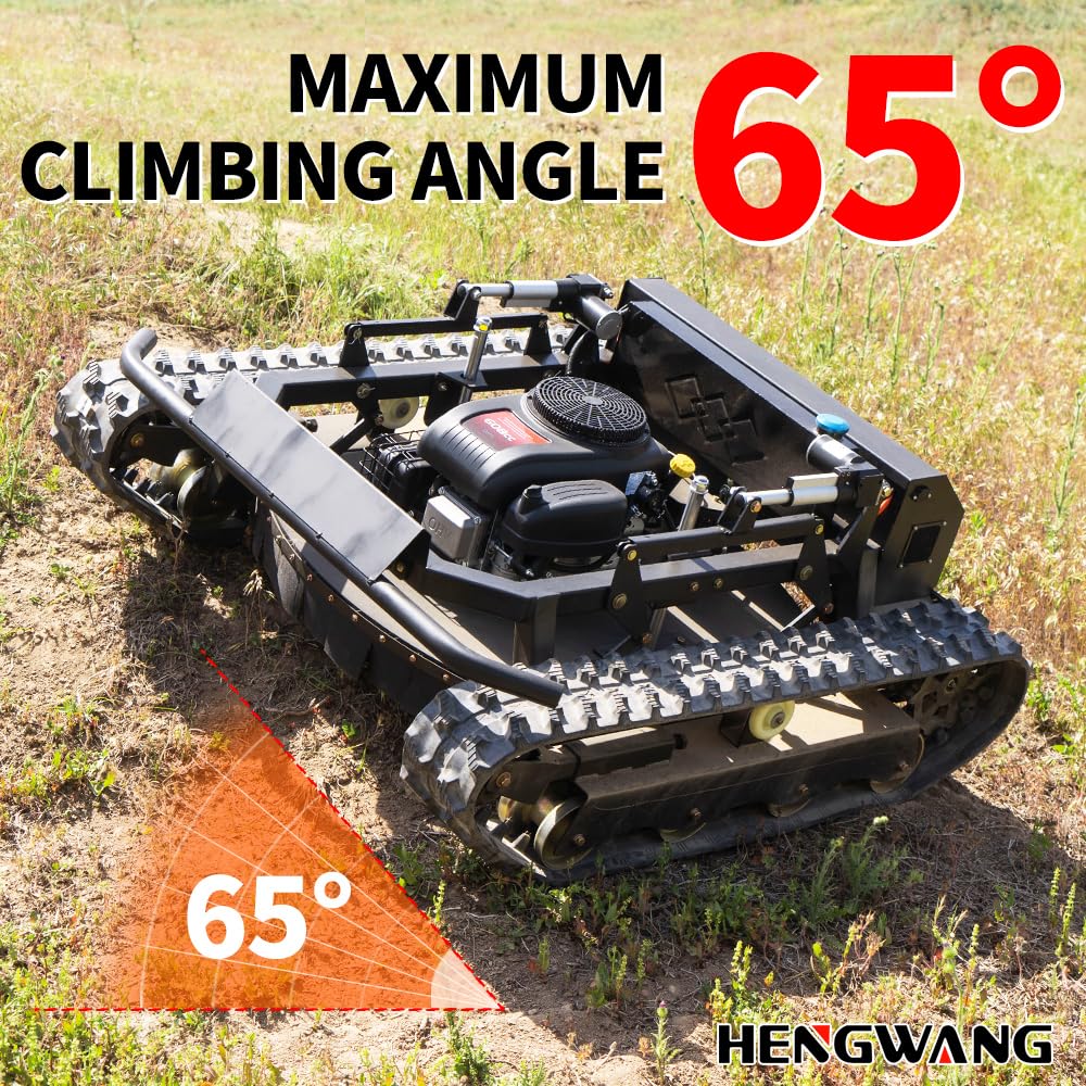 Remote Control Snow Removal and Lawn Mower Electric Start 45°Climbing Crawler Anti-Skid Snow Removal Machine All-Terrain Lawn Mower and Snow Removal Machine (HW-224 Snow)