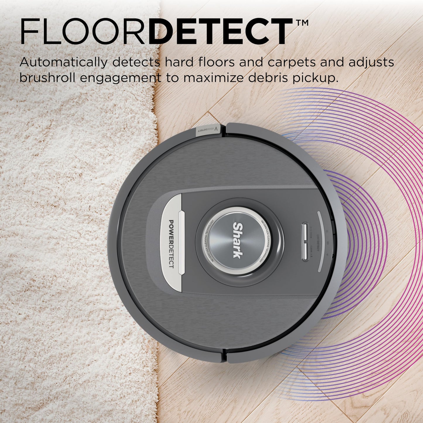 Shark PowerDetect Self-Empty Robot Vacuum with NeverStuck Technology, Auto Deep-Clean Carpets & Hardfloors, XL 60 Day Capacity HEPA Bagless Base Neutralizes Odors, for Pet Hair, Black (AV2820AE)