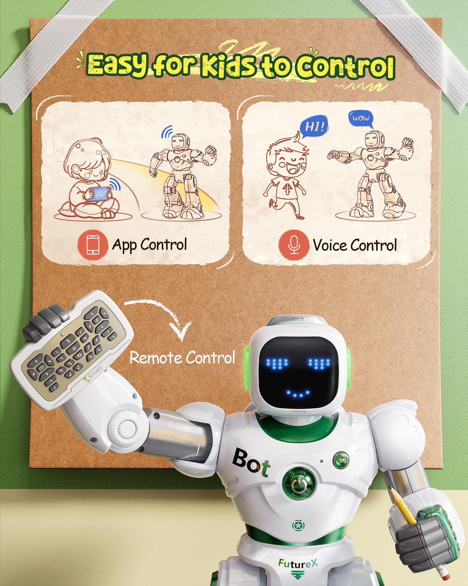 Ruko 1088 Smart Robots for Kids, Large Programmable Interactive RC Robot with Voice Control, APP Control, Present for 4 5 6 7 8 9 Years Old Kids Boys and Girls