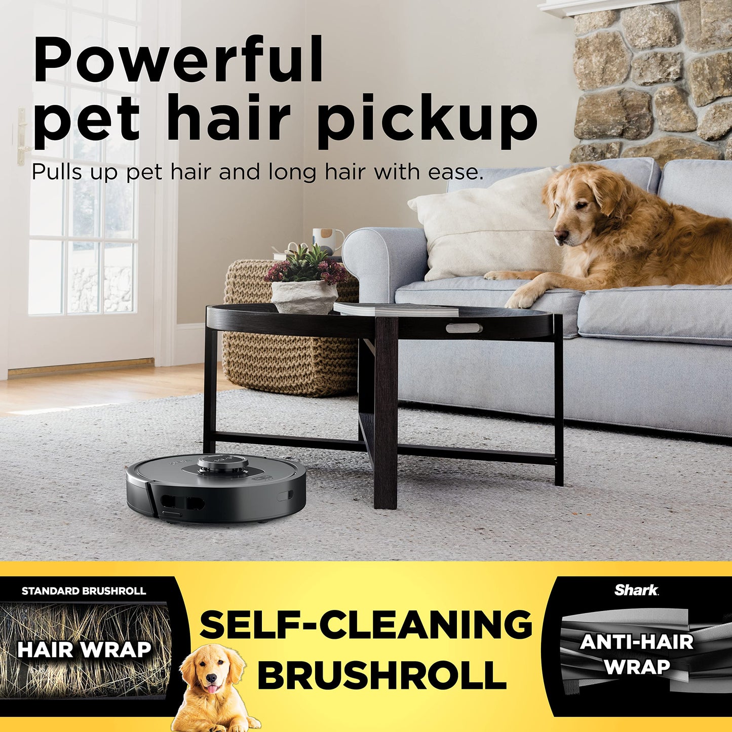 Shark RV2310AE Matrix Self-Emptying Robot Vacuum with Bagless, 45-Day Capacity, Self-Cleaning Brushroll for Pet Hair, No Spots Missed on Carpets & Hard Floors, Precision Home Mapping, Wi-Fi, Black