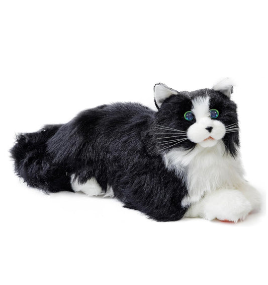 metaCat Bicolor B&W - Interactive Companion Pets Robot Cat with Voice Command/Heartbeat/Animation Interaction - Gifts for All Ages - Realistic & Lifelike, Type-C Charging