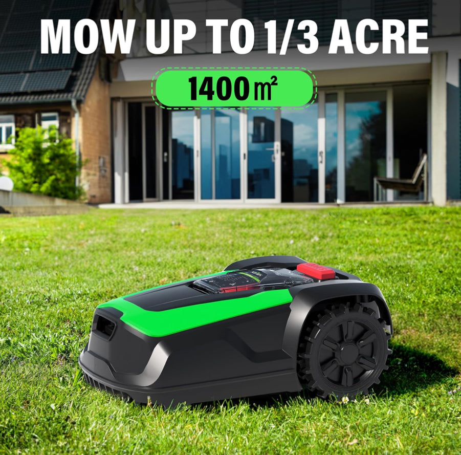 SOYUS Robot Lawn Mower, Automatic Robot Mower APP Controlled with Schedule, Self-Charging, Bluetooth/Wi-Fi Connected Robotic Lawn Mowers, Covers up to 1/3 Acre (15069 sq ft)