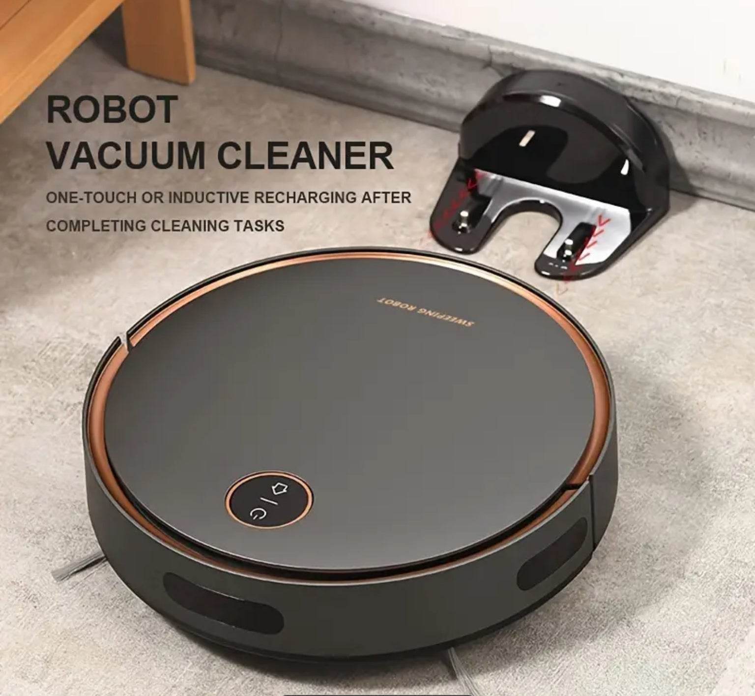 2-in-1 Robot Vacuum Cleaner Self-Charging Robotic Vacuums For Pet Hair Hard Floors Low Pile Carpets (US)