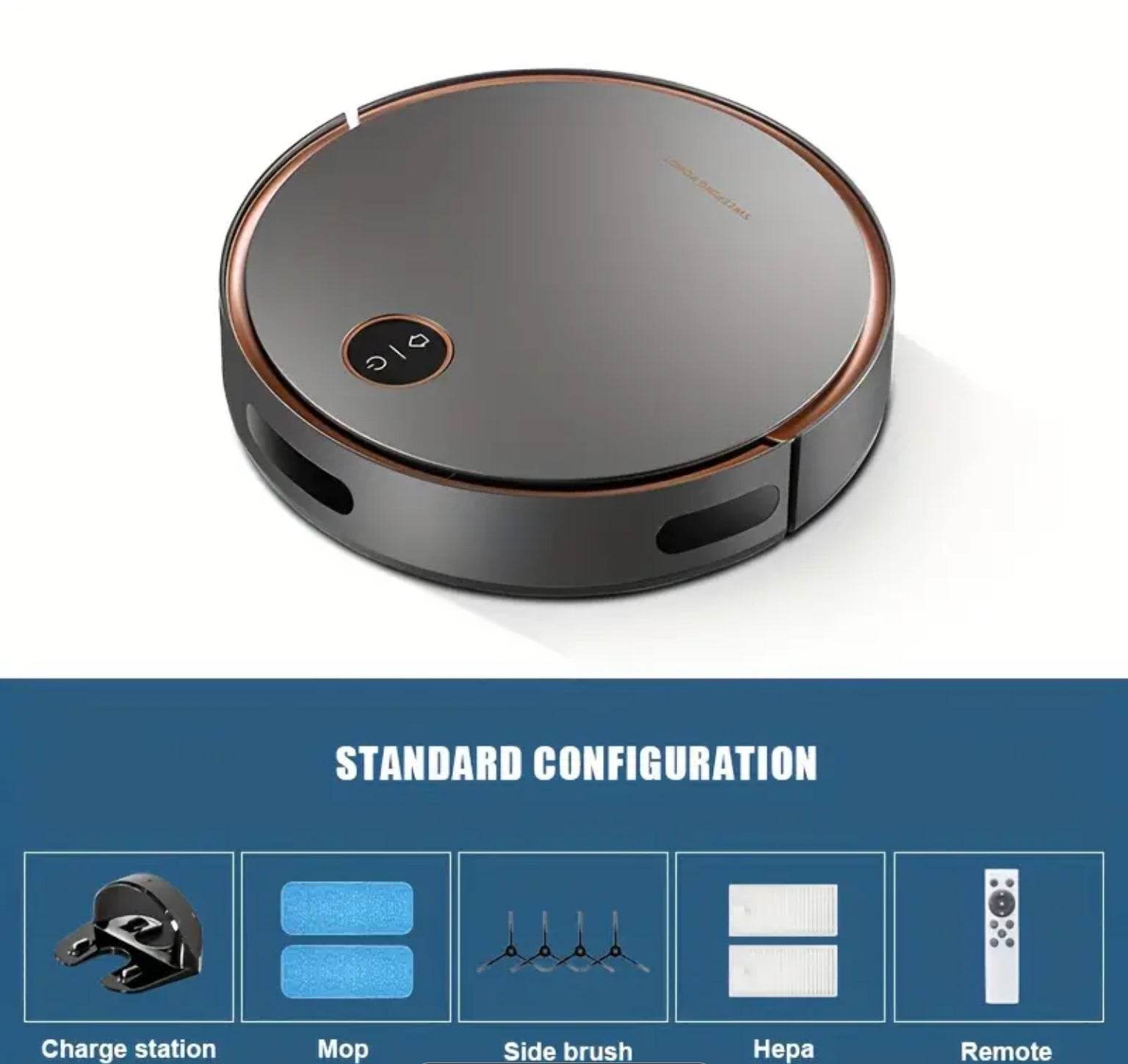 2-in-1 Robot Vacuum Cleaner Self-Charging Robotic Vacuums For Pet Hair Hard Floors Low Pile Carpets (US)