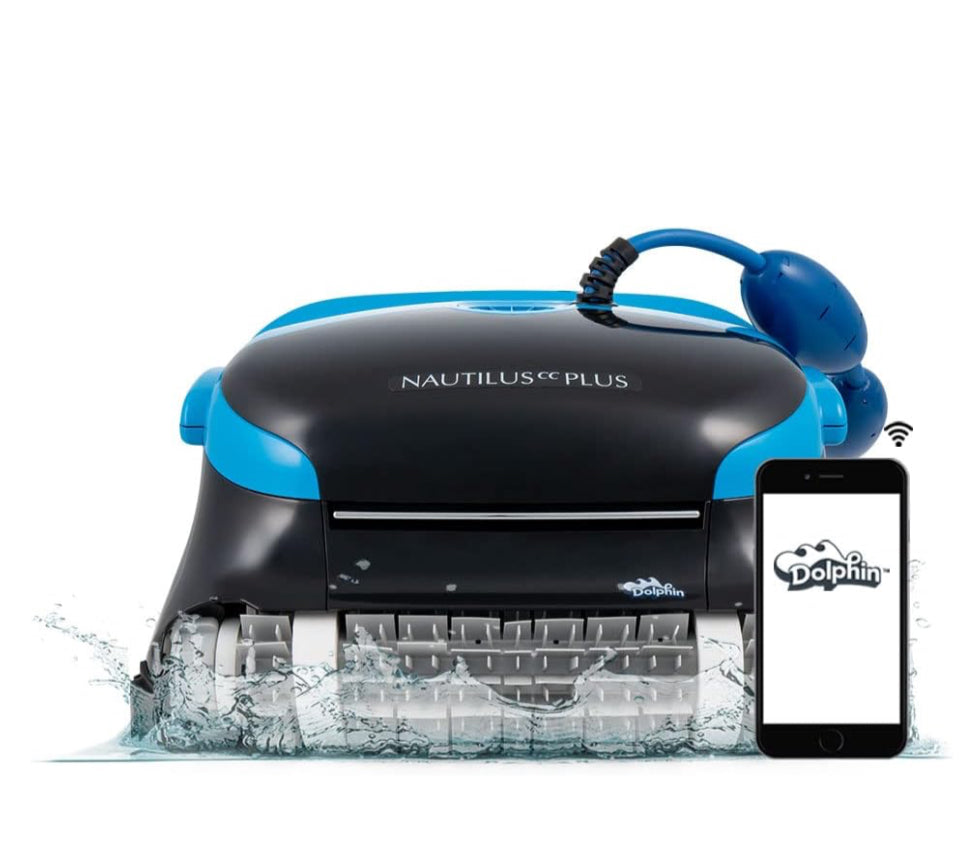 Dolphin Automatic Robotic Pool Vacuum Cleaner, Wall Climbing Scrubber Brush, Smart Navigation, Ideal for In-Ground Pools up to 50 FT in Length - Nautilus CC Plus Wi-Fi