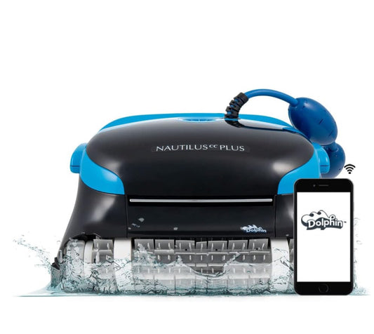 Dolphin Automatic Robotic Pool Vacuum Cleaner, Wall Climbing Scrubber Brush, Smart Navigation, Ideal for In-Ground Pools up to 50 FT in Length - Nautilus CC Plus Wi-Fi