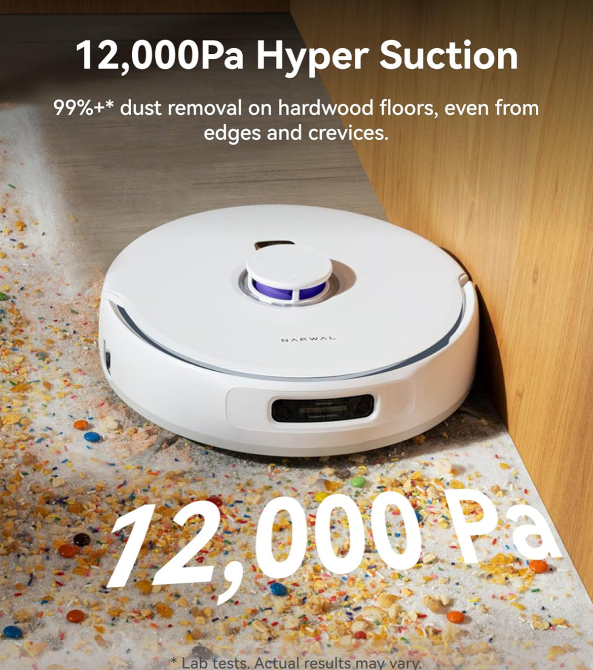 NARWAL Freo Z Ultra Robot Vacuum and Mop Combo, Dual RGB Cameras and Chips, AI Avoidance, 12000Pa Suction, Real-Time Decisions, Adaptive Hot-Water Self Wash & Self Emptying, Pet Hair, Quiet, White