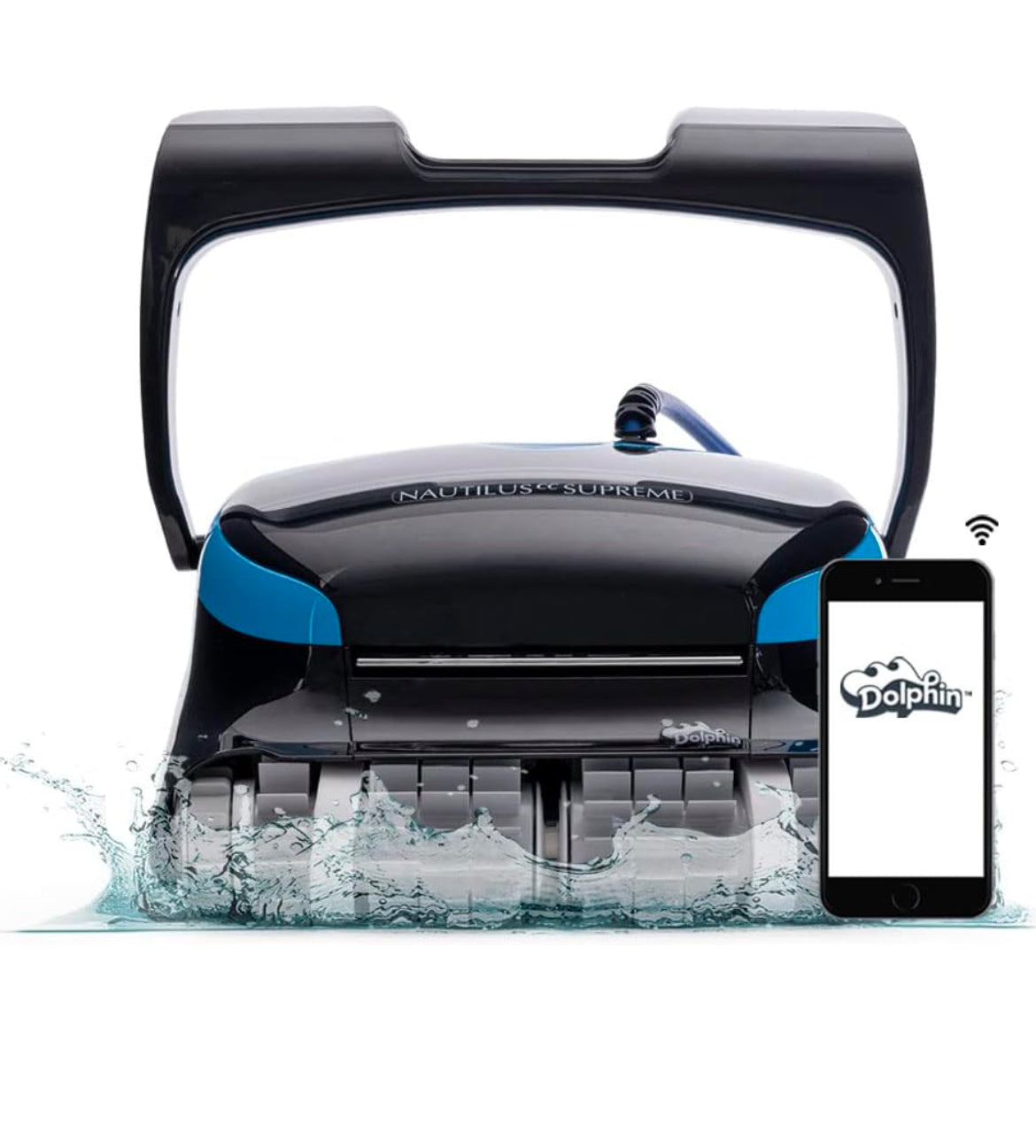 Dolphin Nautilus CC Supreme Wi-Fi Automatic Robotic Pool Vacuum Cleaner, Dual Drive, Waterline Scrubber Brush, Top Load Filter, Ideal for In-Ground Pools up to 50 FT