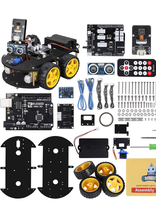 ELEGOO UNO R3 Smart Robot Car Kit V4 for Arduino Robotics for Kids Ages 8-12 12-16 STEM Science Kits