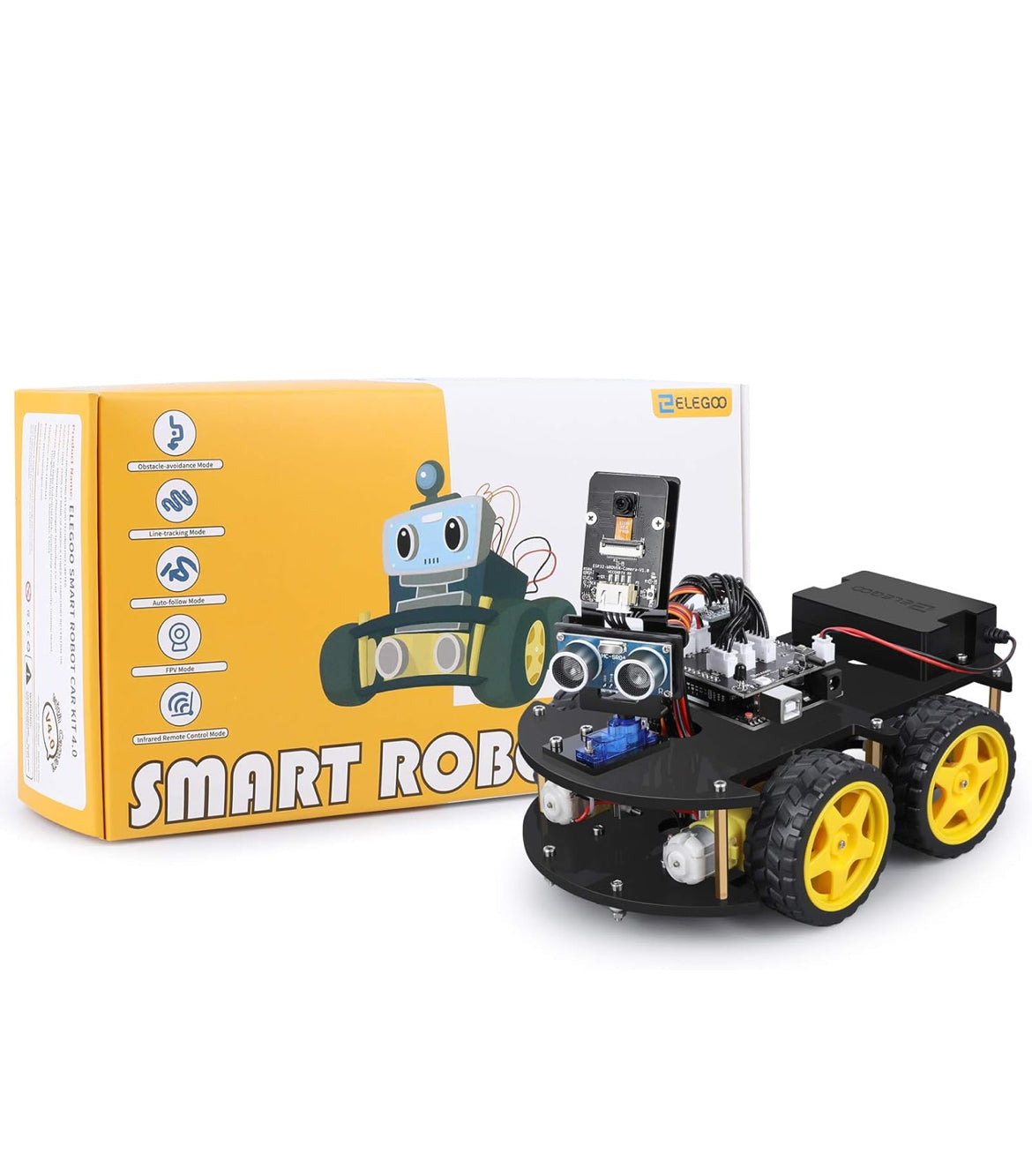 ELEGOO UNO R3 Smart Robot Car Kit V4 for Arduino Robotics for Kids Ages 8-12 12-16 STEM Science Kits