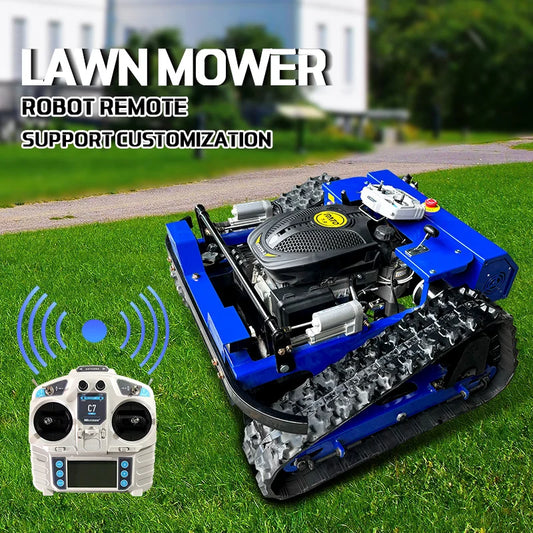 Customized CE EPA Approved All Terrain RC Grass Cutter Agriculture Rubber Tracks Remote Control Robot Lawn Mower